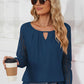 Cutout Round Neck Long Sleeve T-Shirt