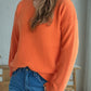 V-Neck Dropped Shoulder Long Sleeve Sweater