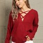 Crisscross Back Boat Neck Sweater