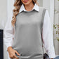 Buttoned Round Neck Sweater Vest