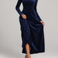 Square Neck Long Sleeve Velvet Dress