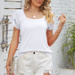 Square Neck Flutter Sleeve T-Shirt