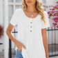 Eyelet Quarter Button Short Sleeve T-Shirt
