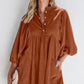 Corduroy Quarter Snap Three-Quarter Sleeve Dress