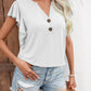 Notched Cap Sleeve T-Shirt