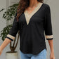 V-Neck Eyelet Blouse