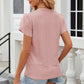 Eyelet V-Neck Petal Sleeve T-Shirt