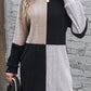 Color Block Drop Shoulder Long Sleeve Mini Dress