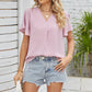 V-Neck Flutter Sleeve Blouse