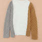 Color Block Textured Drop Shoulder Sweater