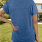 Pocketed Heathered V-Neck Short Sleeve T-Shirt