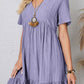 Full Size Ruched V-Neck Short Sleeve Dress