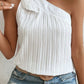 Textured Tied One Shoulder Tank