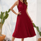 Swiss Dot Tie Neck Sleeveless Dress