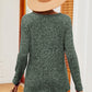 Eyelet Ribbed Round Neck Long Sleeve T-Shirt