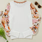 Round Neck Lantern Sleeve Knit Top