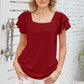 Square Neck Flutter Sleeve T-Shirt