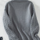 Cable-Knit Round Neck Long Sleeve Sweater