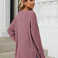 Ribbed Round Neck Long Sleeve T-Shirt