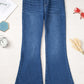 Elastic Waist Bootcut Jeans with Pockets