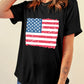 US Flag Round Neck Short Sleeve T-Shirt