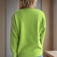 V-Neck Dropped Shoulder Long Sleeve Sweater