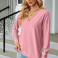 V-Neck Lantern Sleeve T-Shirt