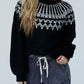 Contrast Turtleneck Long Sleeve Sweater