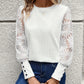 Round Neck Lace Long Sleeve Top