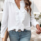 Textured Lace Detail Long Sleeve Shirt