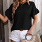 Ruffled Round Neck Short Sleeve Top