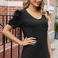 Round Neck Ruffle Trim Short Sleeve T-Shirt