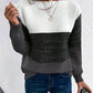 Color Block Boat Neck Sweater