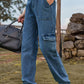 High Waist Cargo Jeans