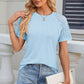 Openwork Round Neck Short Sleeve T-Shirt
