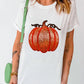 Full Size Sequin Pumpkin Round Neck Short Sleeve T-Shirt