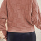 Plus Size Plaid Round Neck Sweater