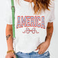 AMERICA Round Neck Short Sleeve T-Shirt