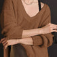 V-Neck Dropped Shoulder Sweater