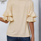 Round Neck Flounce Sleeve T-Shirt