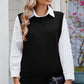 Buttoned Round Neck Sweater Vest