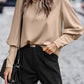 Round Neck Lantern Sleeve Blouse