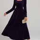 Velvet Square Neck Long Sleeve Dress