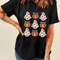 Halloween Graphic Round Neck Short Sleeve T-Shirt