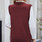 Buttoned Round Neck Sweater Vest