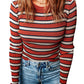 Striped Round Neck Long Sleeve Top