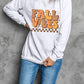 Letter Graphic Round Neck Long Sleeve Sweatshirt