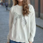 Sequin Bow Round Neck Long Sleeve Sweater