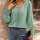 Swiss Dot Lace Detail Blouse