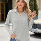 Ribbed Johnny Collar Long Sleeve T-Shirt